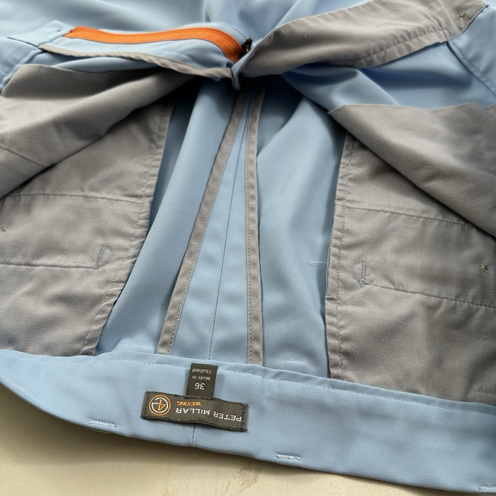 Peter Millar salem shorts Men's 36 Performance Chino Golf Light Blue Wicking‎ - Picture 8 of 14